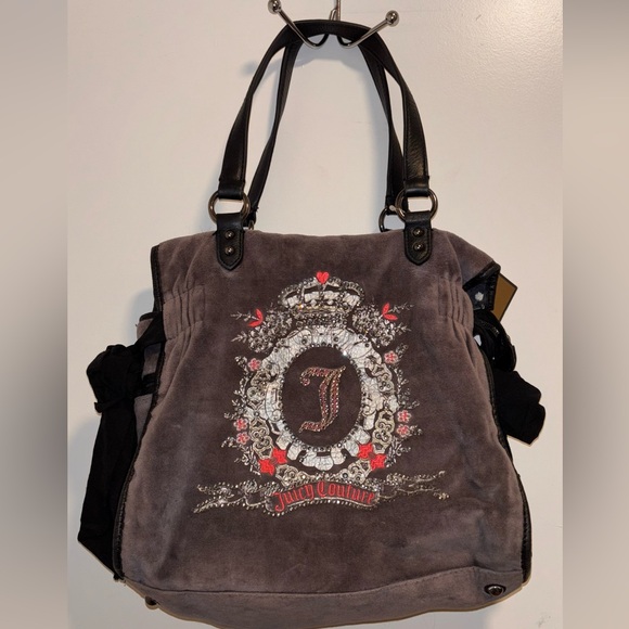 Juicy Couture Vintage Velour Tote Bag Y2K with Original Tag - Picture 1 of 9